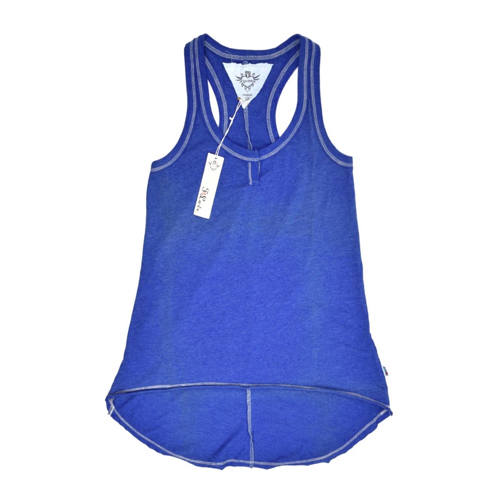 T2 Love Girls High Low Racerback Tank Top Blue Size 10